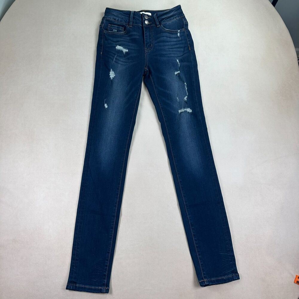 Vervet Women’s Skinny Jeans Size 25 Distressed Stretch Dark Wash VT698 Denim - Picture 3 of 10